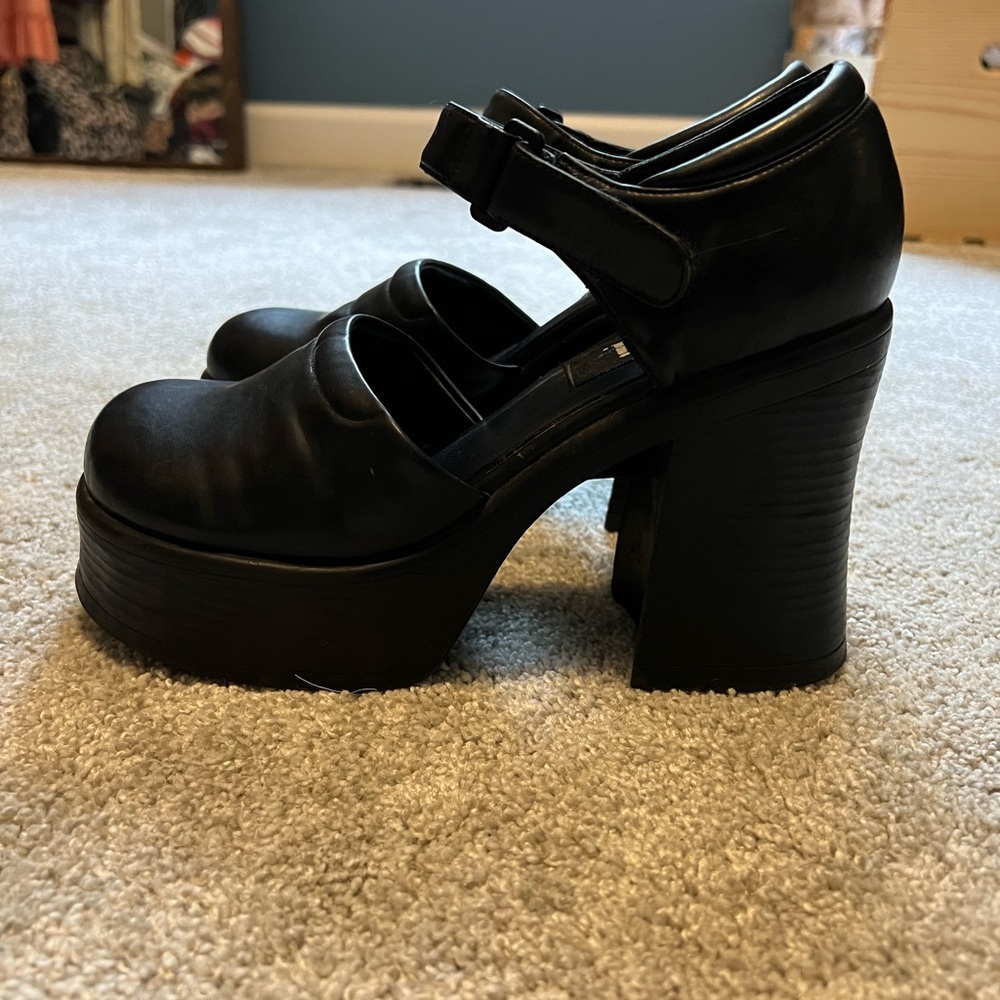I.e.i Black Platform Mary Jane Shoes